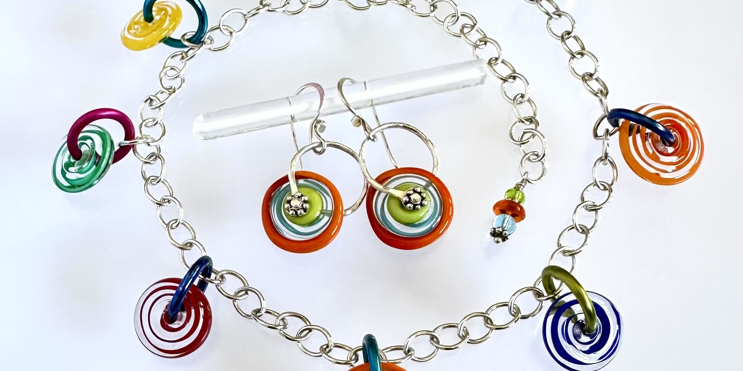 natural light: Whimsey necklace, simplicity earrings