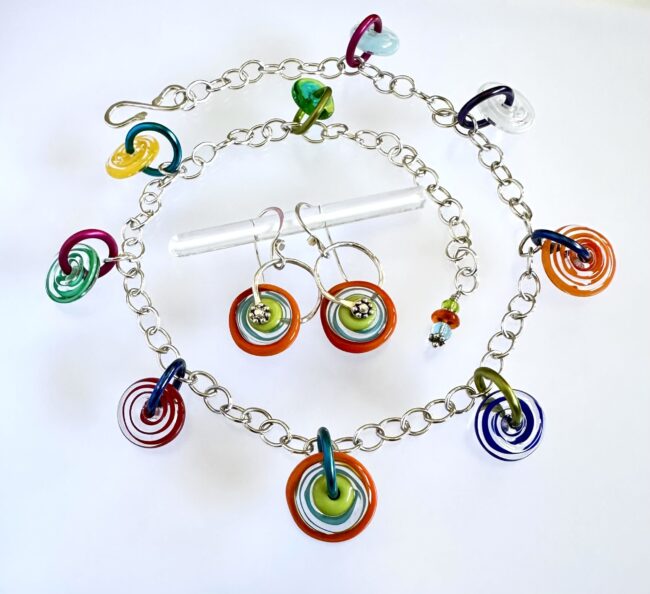 natural light: Whimsey necklace, simplicity earrings